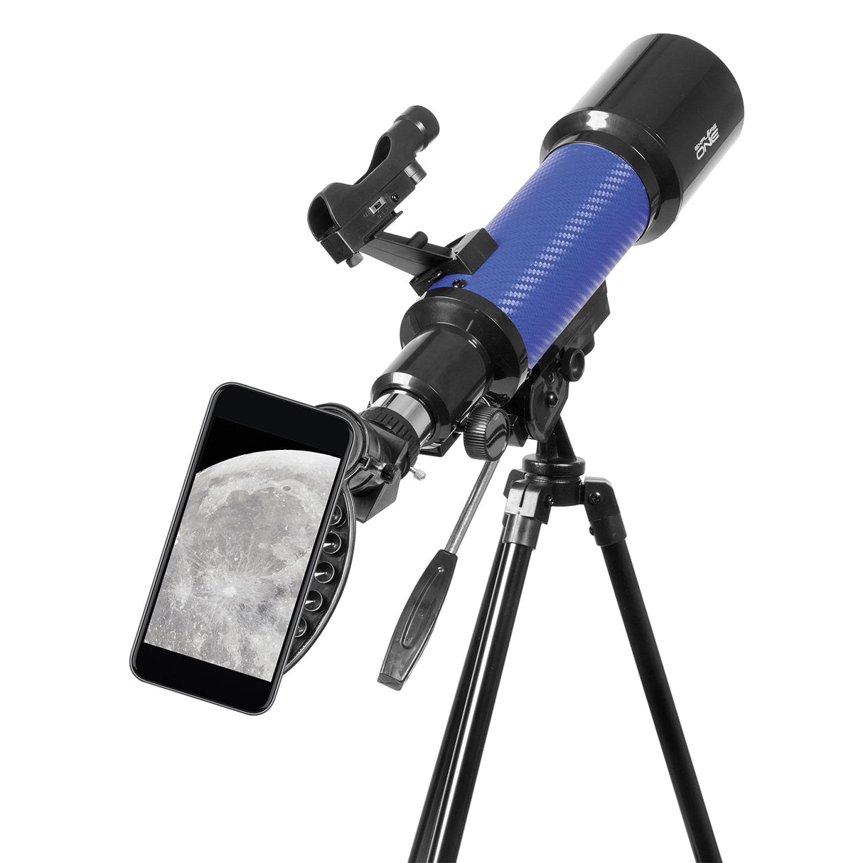 ExploreOne CF400 Blue Carbon Fiber Wrap 70mm Pan Handle AZ Mount Telescope