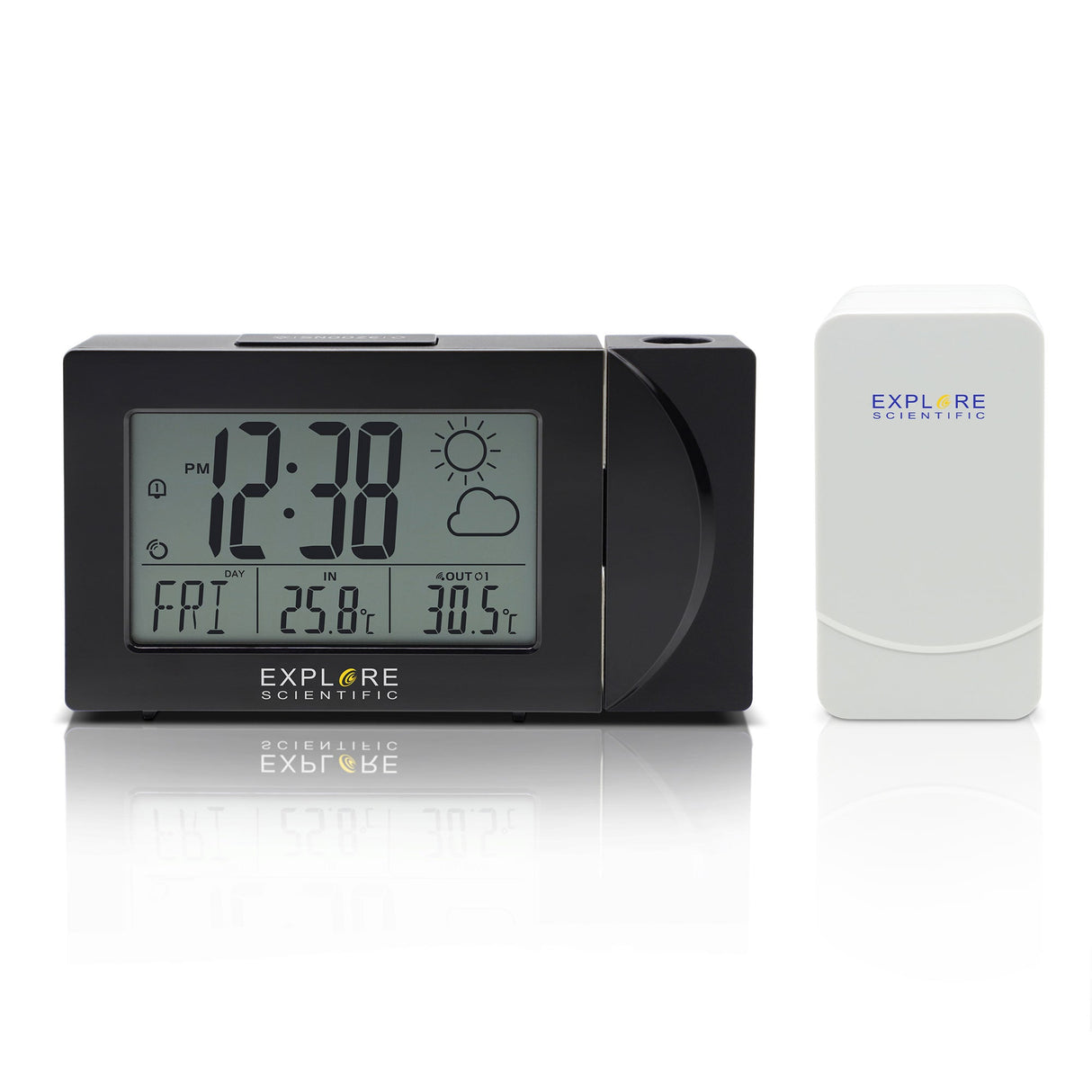 Explore Scientific Projection Radio Controlled Clock with Weather Forecast Display and Outdoor Sensor