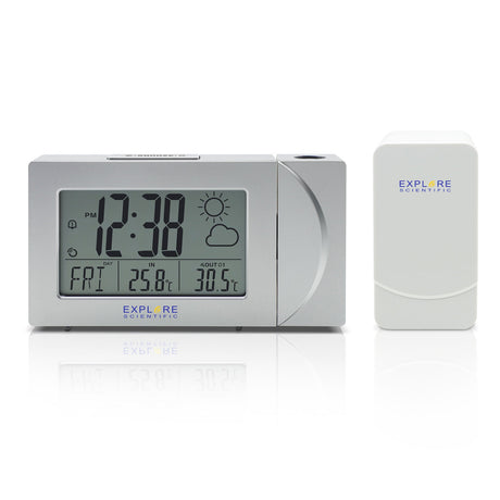 Explore Scientific Projection Radio Controlled Clock with Weather Forecast Display and Outdoor Sensor