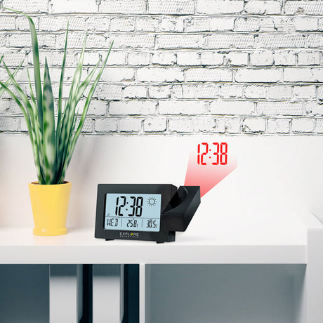 Explore Scientific Projection Radio Controlled Clock with Weather Forecast Display and Outdoor Sensor