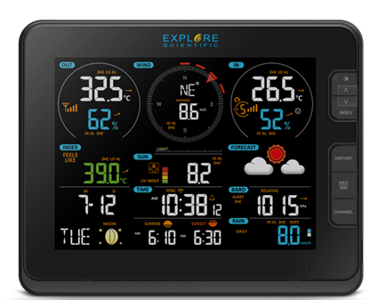 Explore Scientific 7-in-1 WiFi Professional Weather Station with Weather Underground - WSX3001